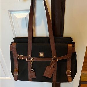 Diane Von Furstenberg Black and Brown Briefcase